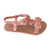 Kids Rose Pink Shimmering Crystal Crown Floral Cushioned Flat Sandal