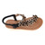 Kids Boho Black Fabric Floral Blossom Cushioned Walk Sandal