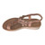Lovely pink open-toe thongs accented by glittering rhinestone borders.