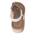 Dressy white open-toe platforms showcasing a crystal floral T-strap.