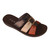 Girls Elegant Three-Strap Black Multi-Tone Cushion Wedge Slide