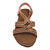 Glamorous rose gold crisscross wave rhinestone low platform flexible backstrap sandals