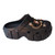 High-profile black summer slide sandals featuring a cute iridescent bunny and glittering umbrella ornaments