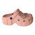 Soft blush pink chunky sandals featuring a cute shimmering bunny and glittery umbrella ornaments