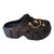 High-profile black summer slide sandals featuring a cute iridescent bunny and glittering umbrella ornaments