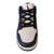 Air sport colorway mid-top sneaker offering a sleek monochromatic look with premium black leather overlays on a clean white base.