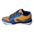 Standout sporty casual trainer featuring a striking blue-on-yellow color blocking layout, complete with a clean white athlete silhouette on the tongue.