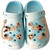 Light Blue Butterfly & Heart Charm Clog – Serene sky blue clogs adorned with whimsical glitter stars and gold-tone heart charms.