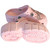Light Pink Gold Chain Umbrella Clog – Comfortable pink clogs with a sophisticated rhinestone-encrusted umbrella charm.