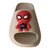 rendy neutral beige slides blending a modern look with a fun superhero accent.