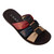 Girls Elegant Three-Strap Black Multi-Tone Cushion Wedge Slide