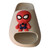 rendy neutral beige slides blending a modern look with a fun superhero accent.