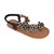 Kids Boho Black Fabric Floral Blossom Cushioned Walk Sandal