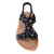 Kids Midnight Black Sparkly Crystal Teardrop Floral Summer Slipper Flat
