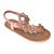 Girls Delicate Bubblegum Pink Fabric Flower Open-Toe Flat Sandal