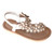Girls Bohemian White Textile Flower Comfort Slingback Walking Sandal