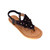 Girls Cute Elastic-Strap Beach Slippers Black