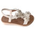 Kids Pristine White Crystal Teardrop Blossom Comfort Flat Slipper