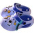 Lightweight sky blue clogs featuring a pivotable "Universe" strap and non-slip wavy tread.