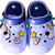 Bright and airy light blue clogs with breathable ventilation and colorful "Love You" cloud and star charms.