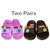 2-Pair Kids Lightweight EVA Slide Sandals Pink & Black Set