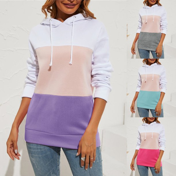 Women Pullover Drawstring Hoodie Sweatshirt.