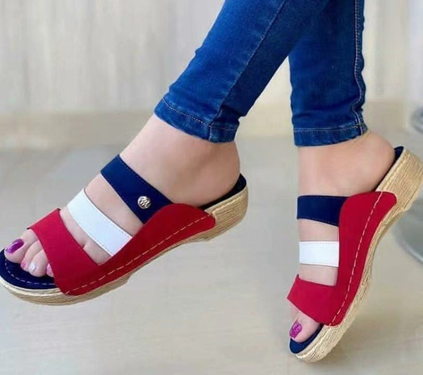 Multicolor comfortable wedge sandals for women