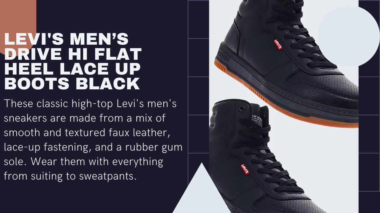 Levi's Men's Drive Hi Flat Heel Lace Up Boots 
