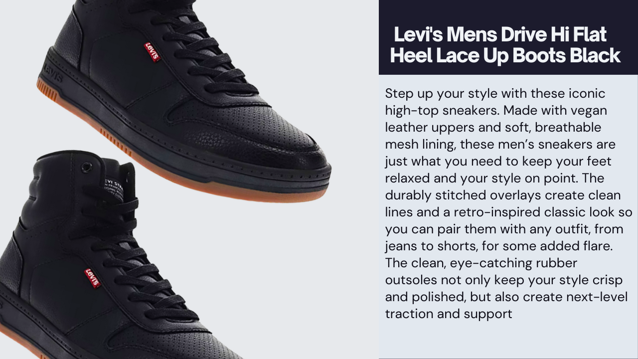 Levi's Men's Drive Hi Flat Heel Lace Up Boots 