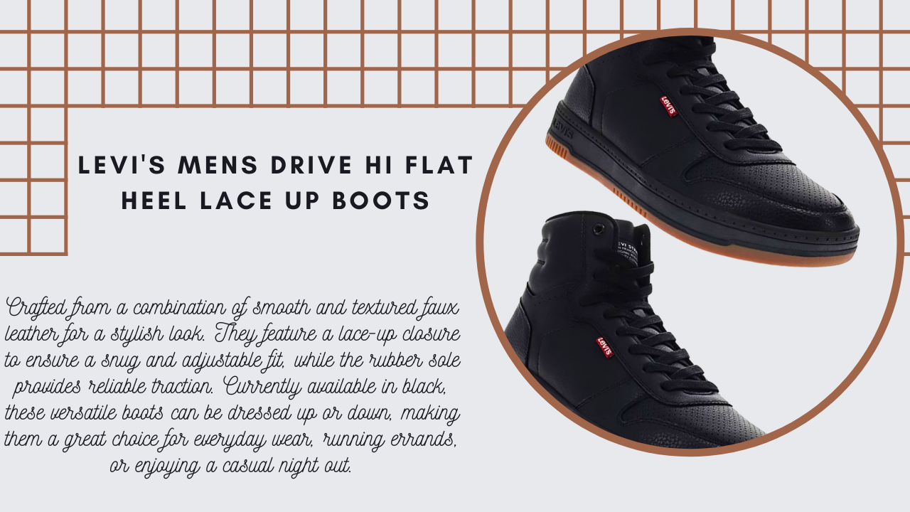 Levi's Men's Drive Hi Flat Heel Lace Up Boots 