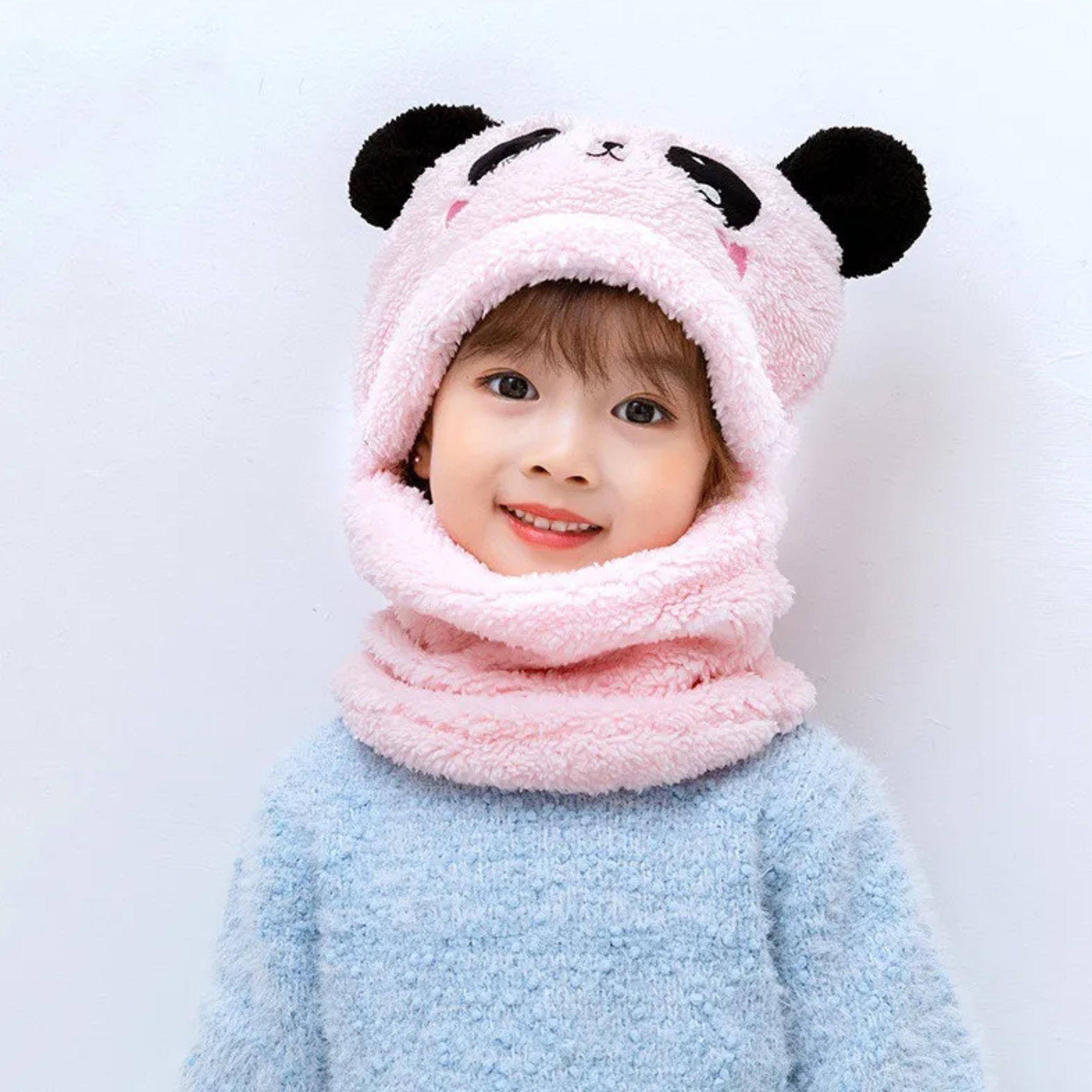 Adorable Panda Winter Hats and Scarf for Toddlers