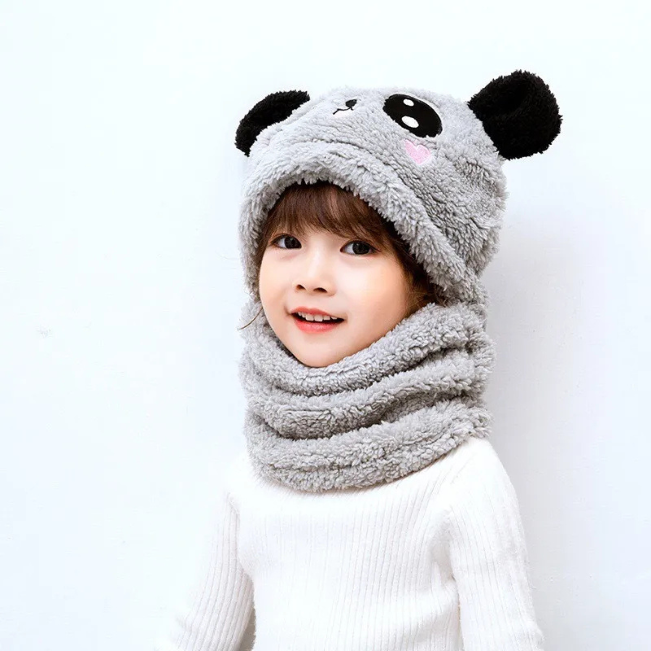Adorable Panda Winter Hats and Scarf for Toddlers