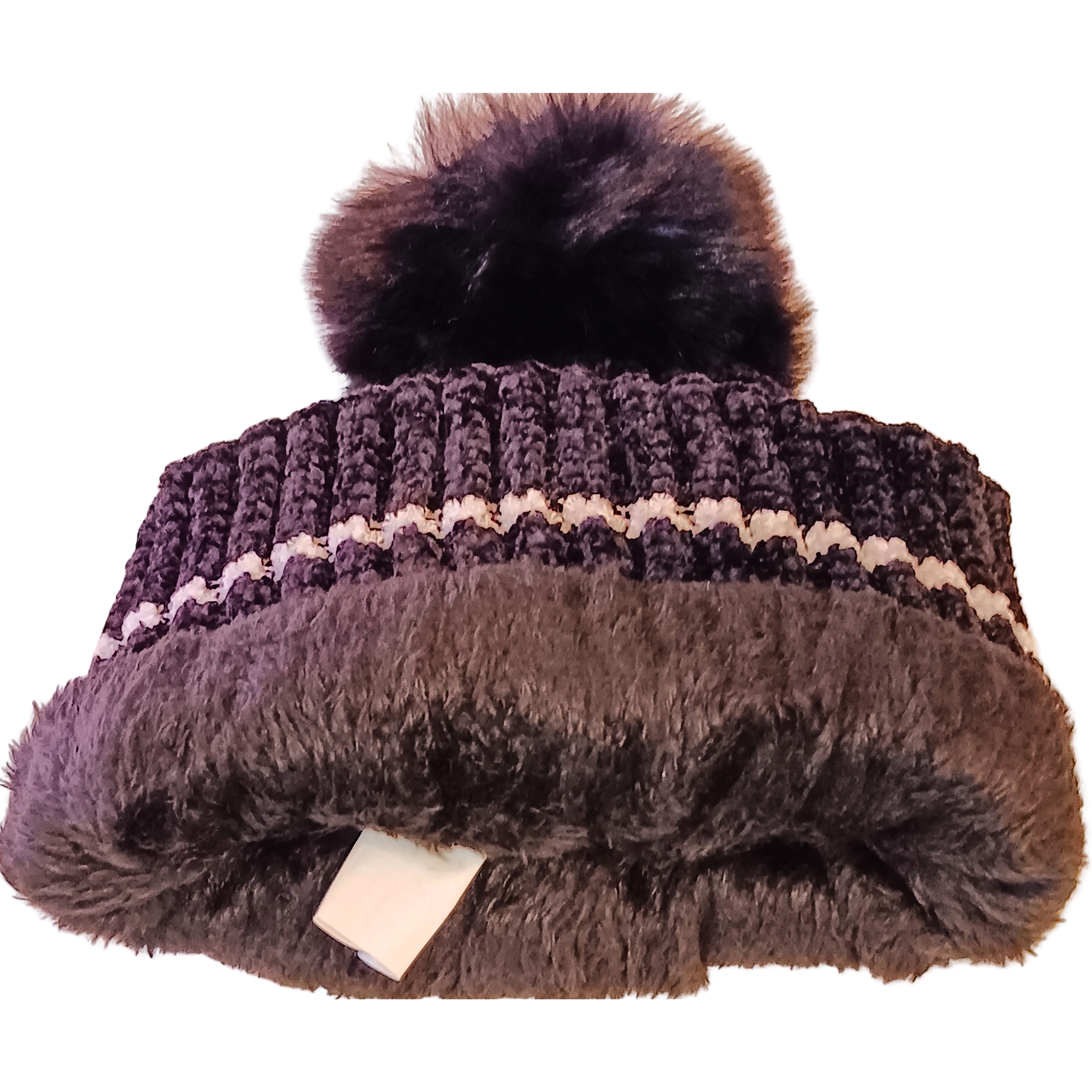 Affordable Women's Black Pom-Pom Beanie with 'LOVE' Accent Essential Cute Cold Weather Cap