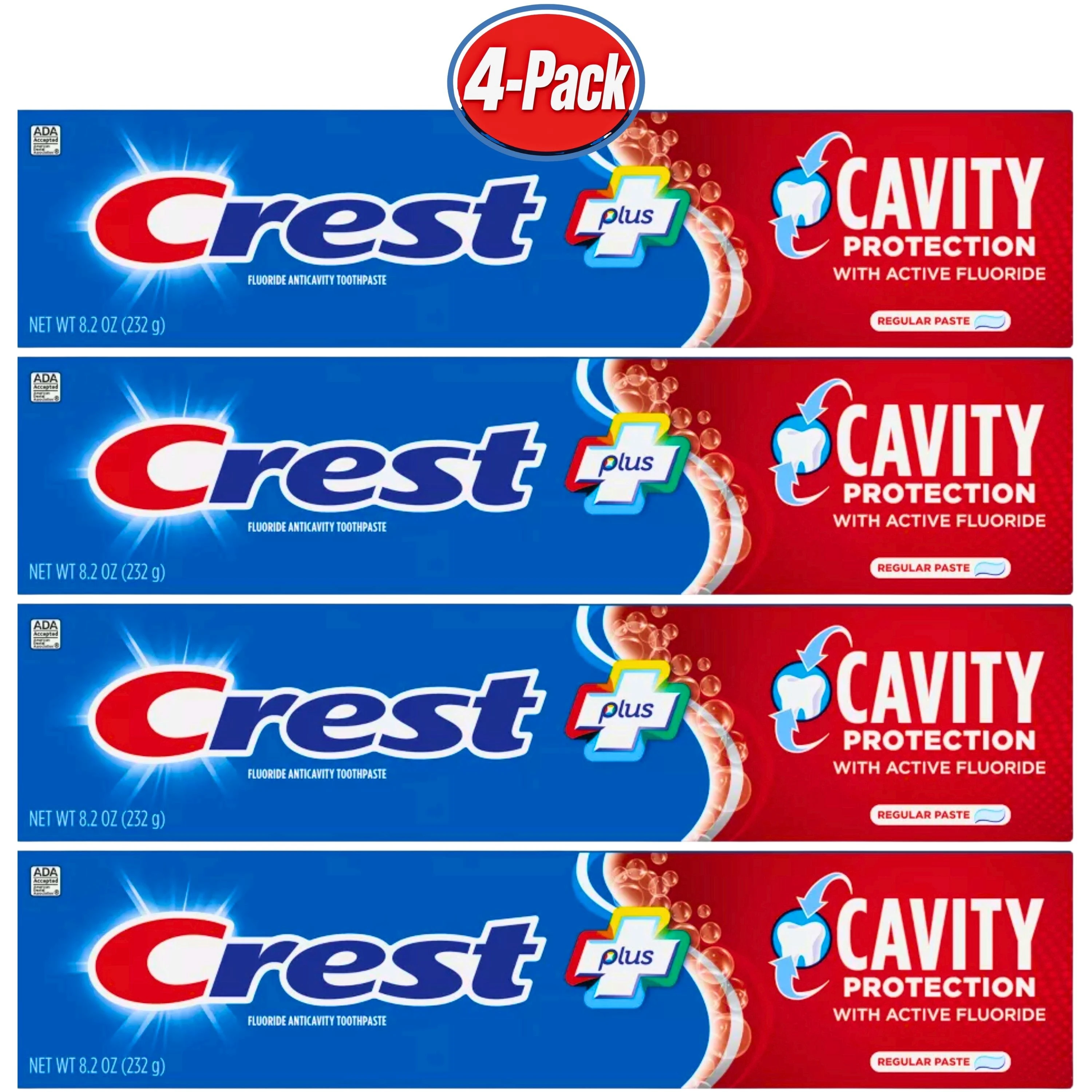 Crest Toothpaste Cavity Protection Regular 8.2oz (Pack of 4)