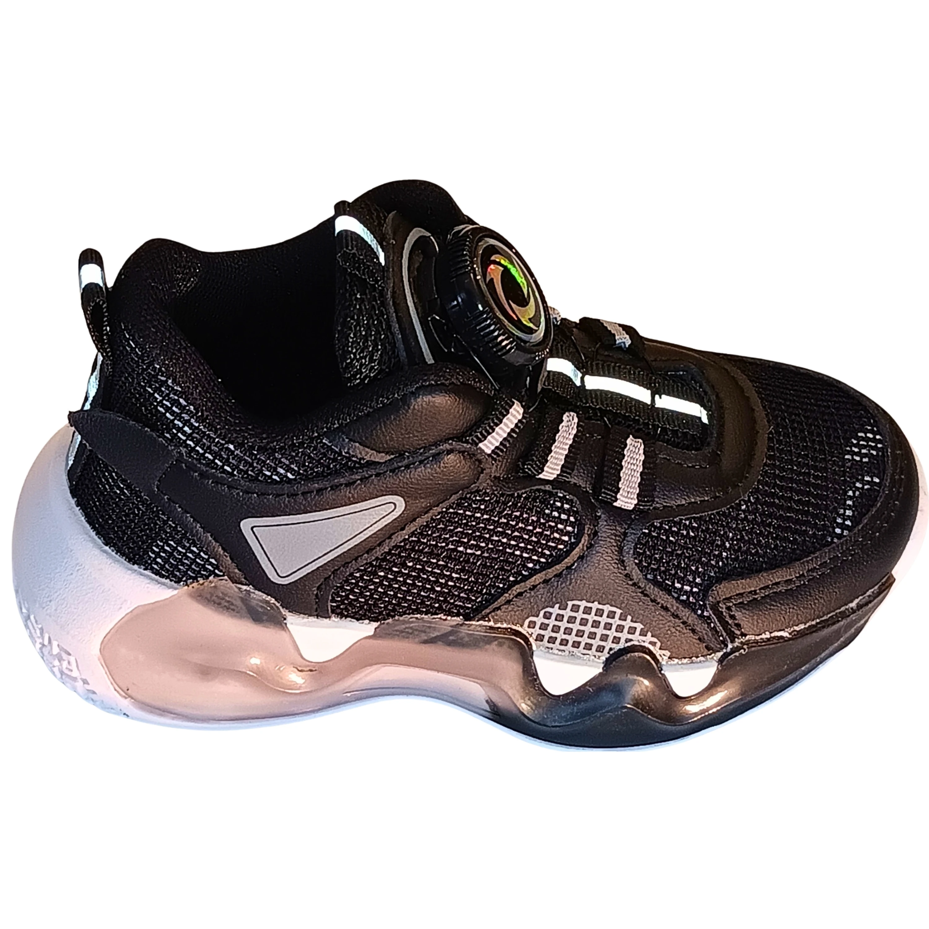 Midnight Black Twist-Lace LED Trainer