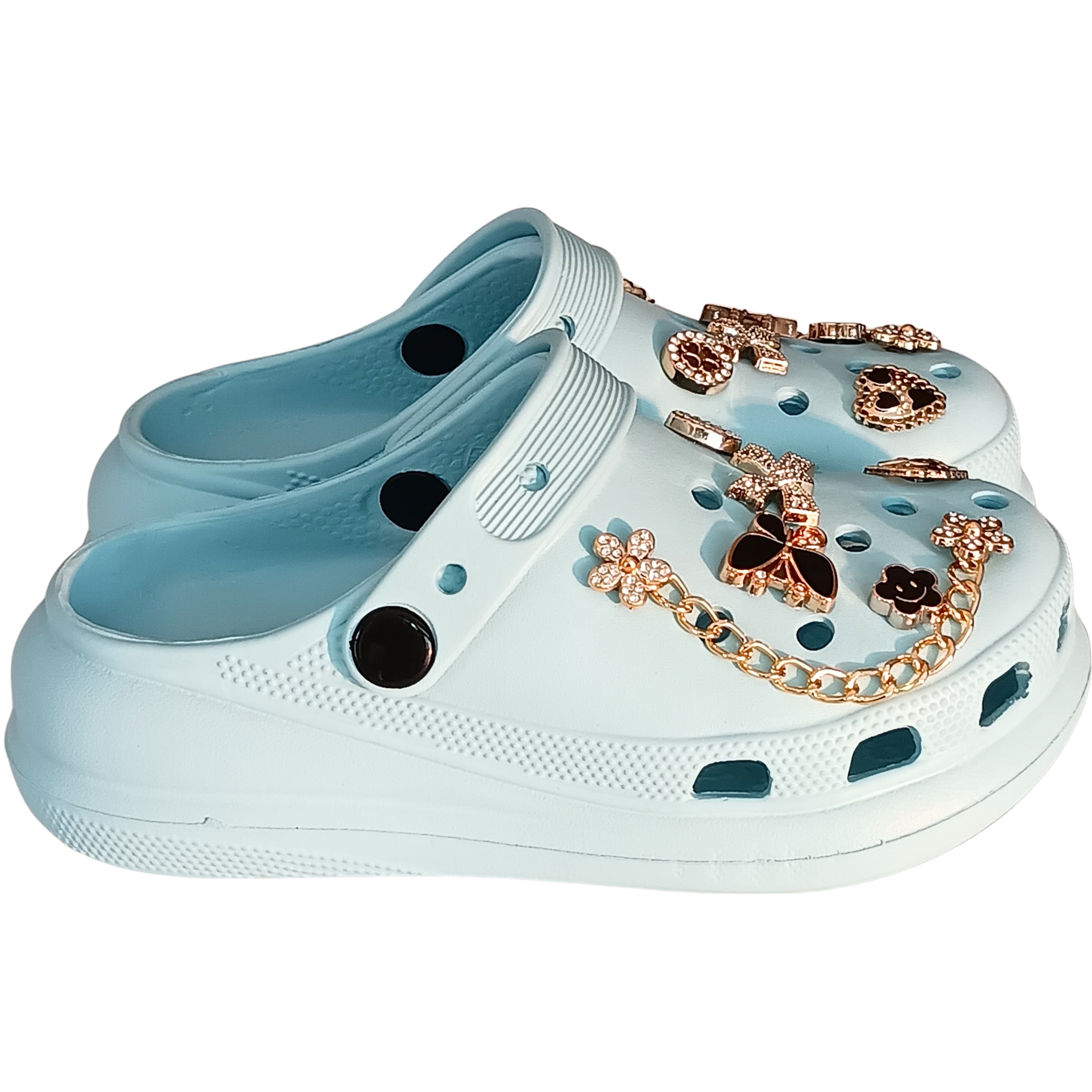 Loonyx Girl's Clog Slippers Light Blue