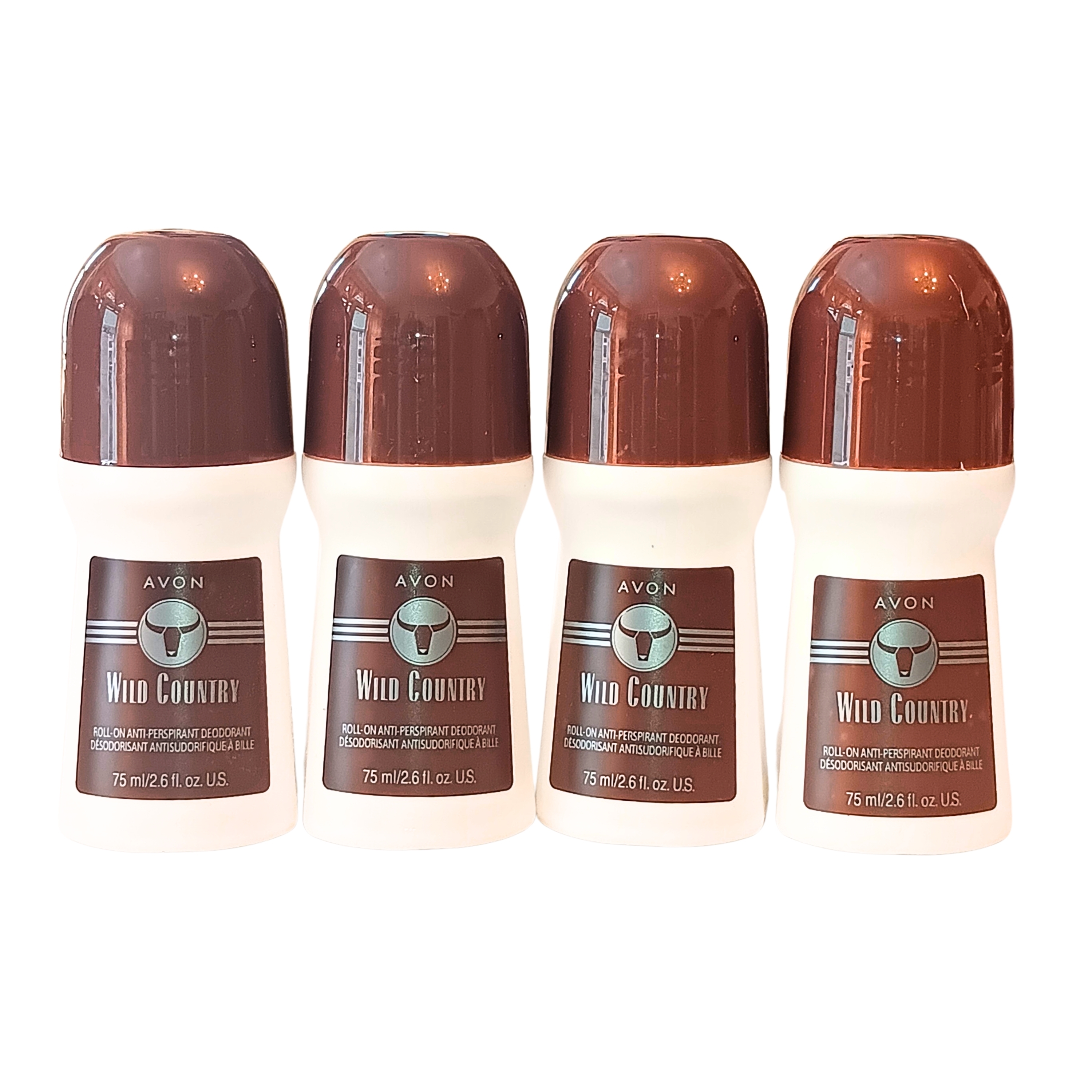 Avon Wild Country Roll-On Anti-Perspirant Deodorant 75ml / 2.6 fl OZ each | Value Pack of 4