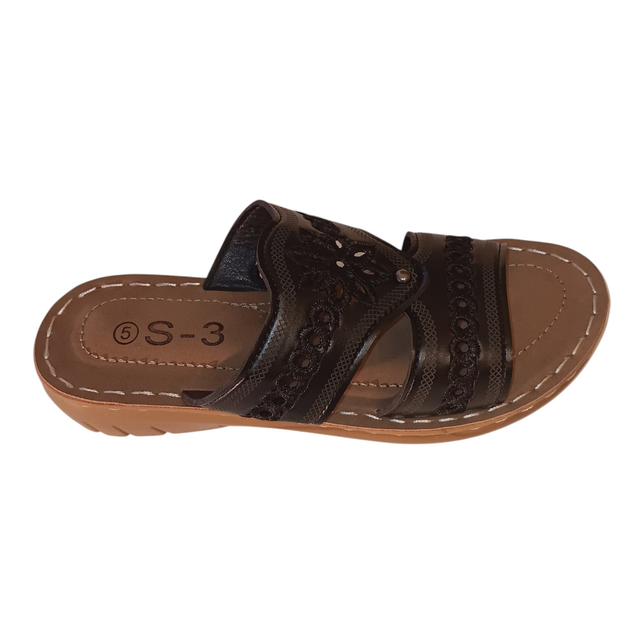 Women's Laser-Cut Slide Sandals - Girls Summer Comfort Flat Slides