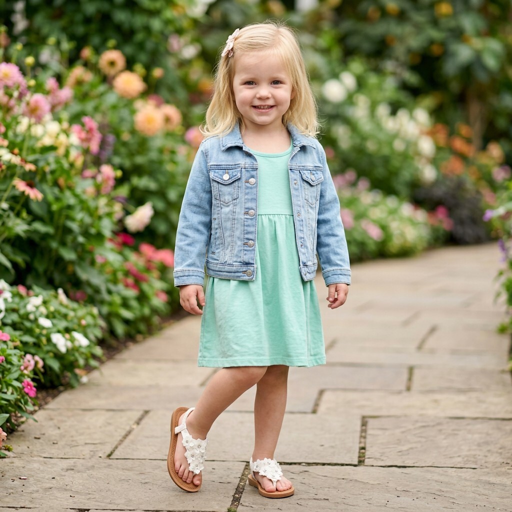 Girls Sparkling White Summer Dress Sandals