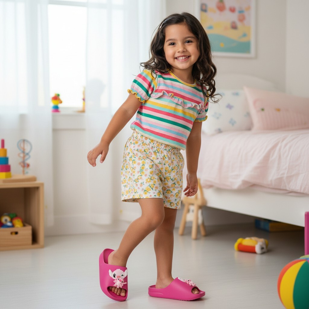 Stich Character Slides Pink
