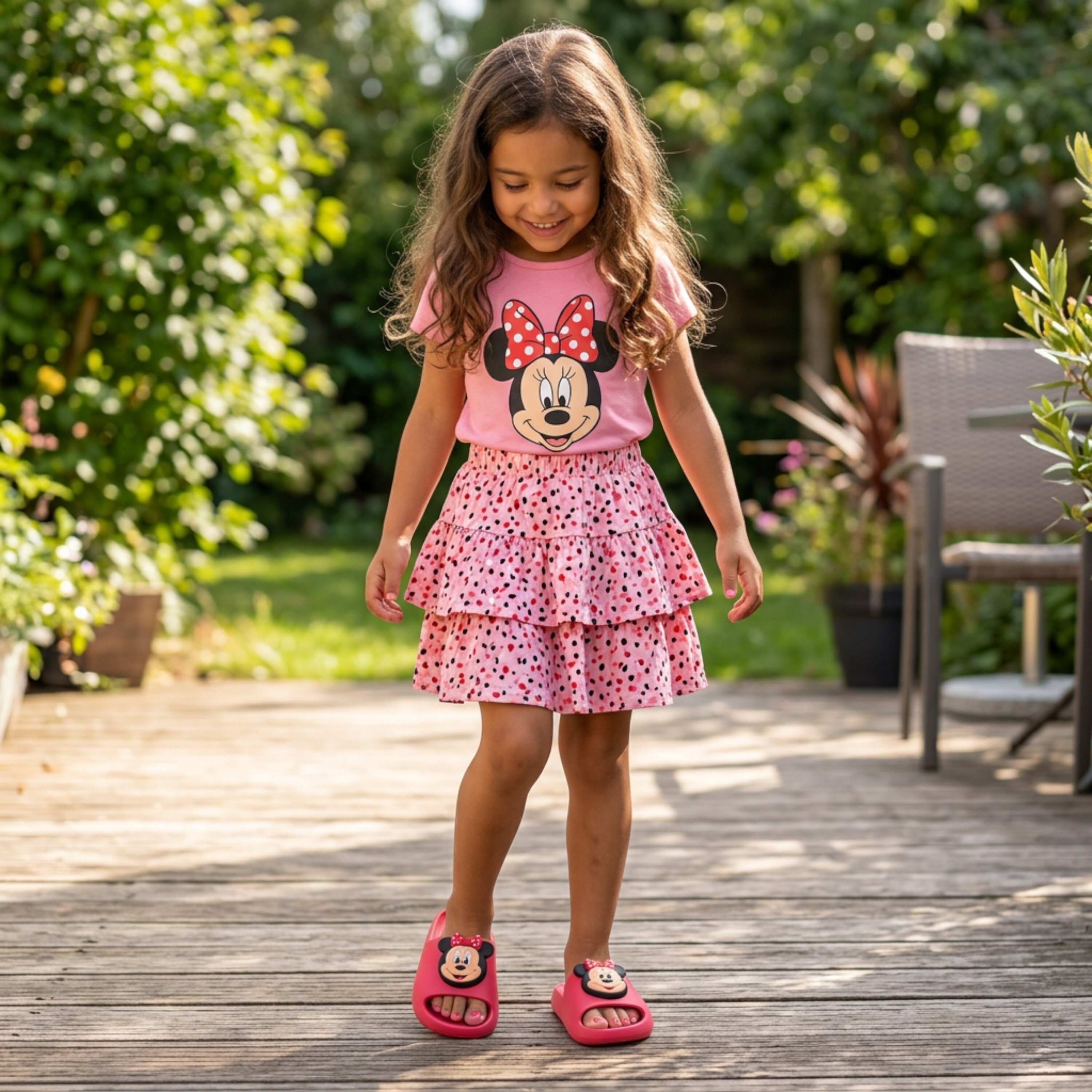 Minnie Mouse Character Summer Slippers Red