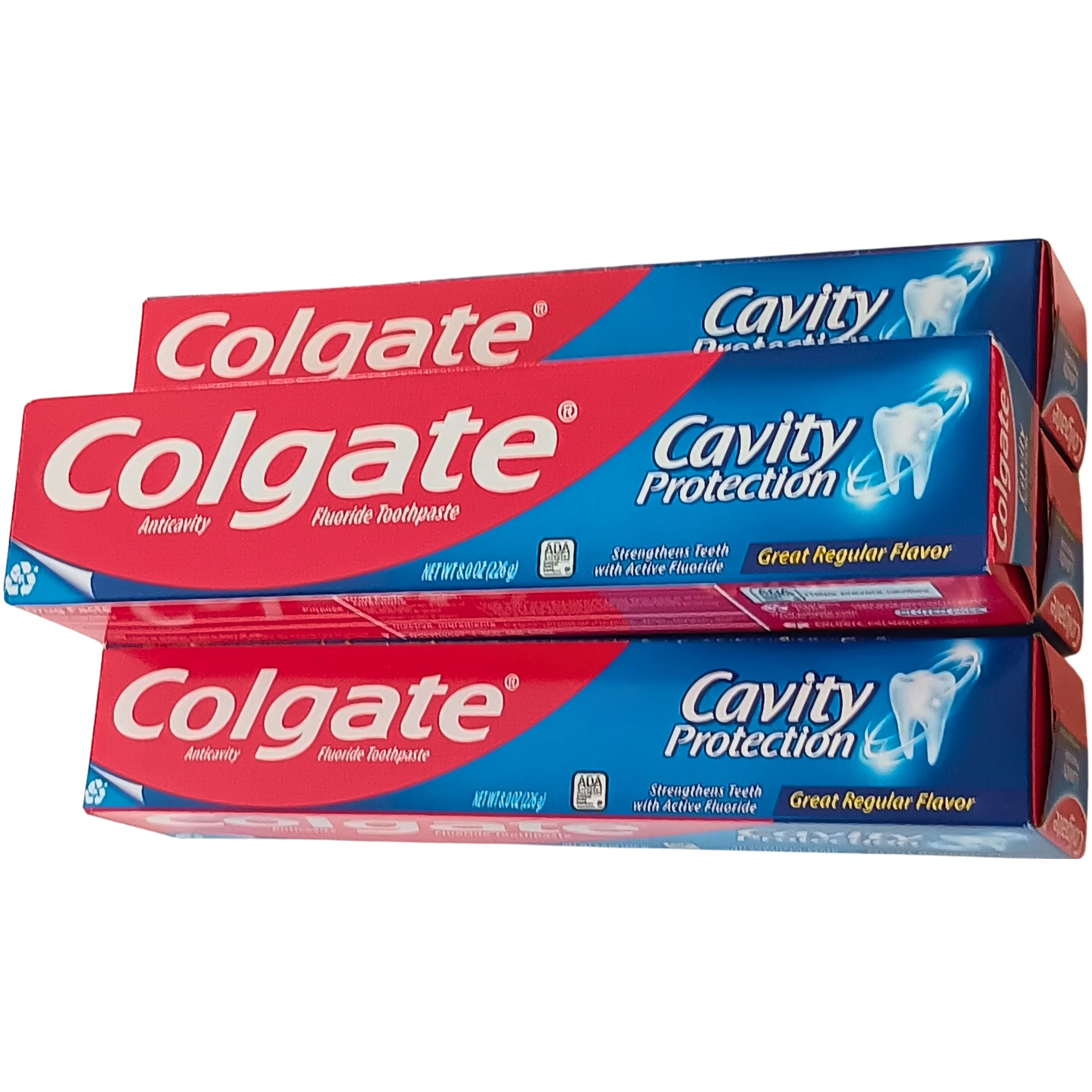 Colgate Cavity Protection Anticavity Fluoride Toothpaste, Value 4 Pack Super-Size, Great Regular Flavor, 8 oz Tubes