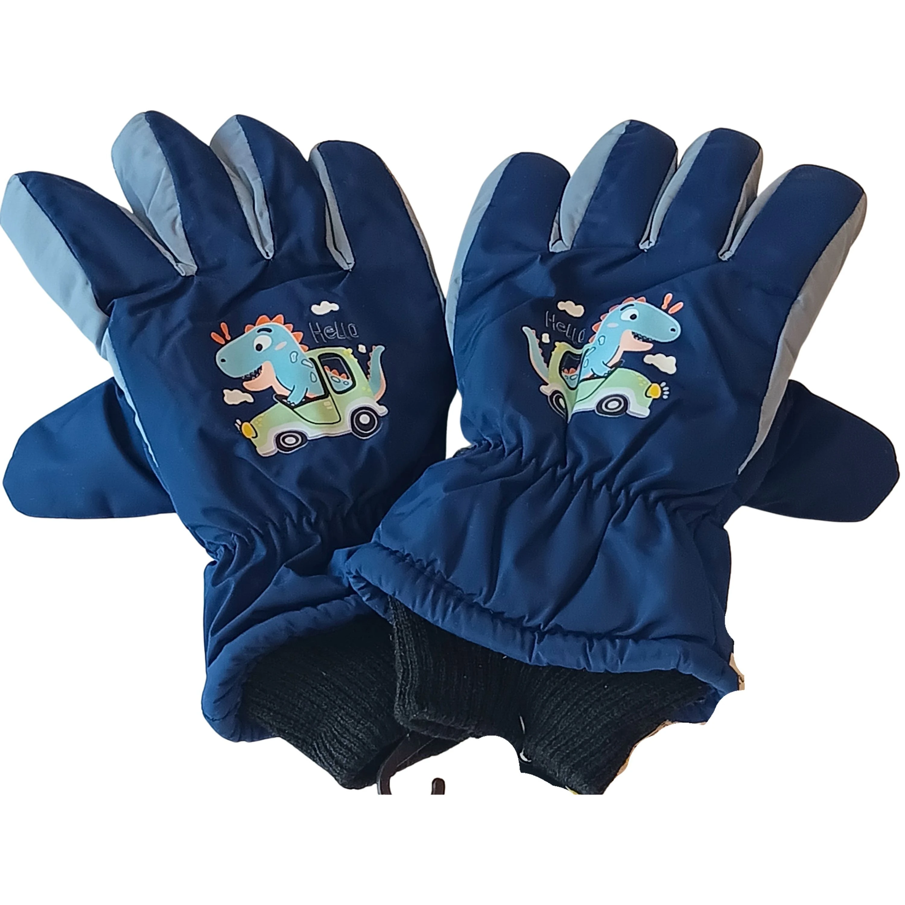 Roar into Winter! Kids Boys Cute Character Insulated Snow Gloves &ndash; Non-Slip & Elastic Wrist Cuffs