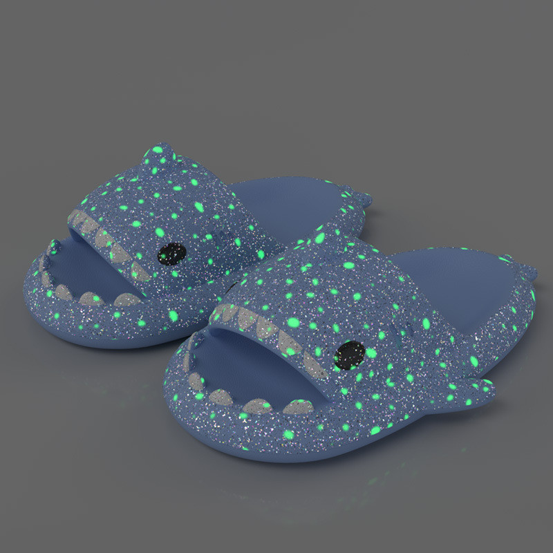 Kids Shark Slippers with Starry Night Light