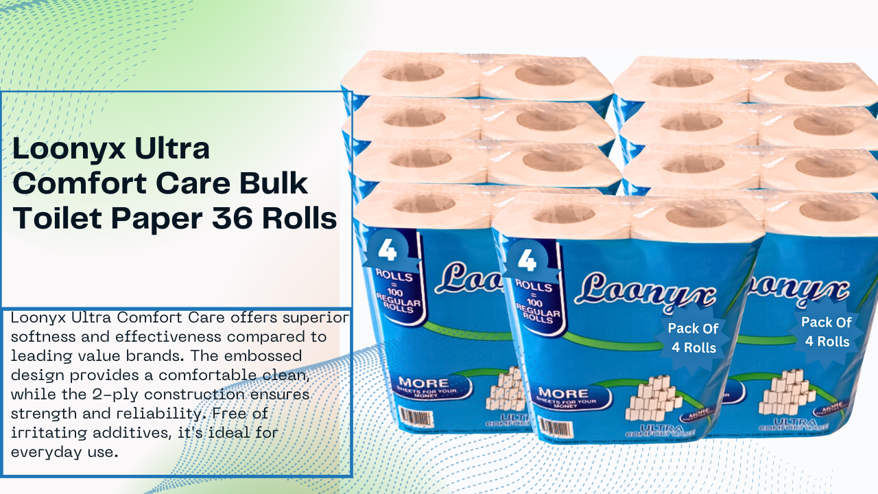 Loonyx Ultra Comfort Care Bulk Toilet Tissue 36 Rolls