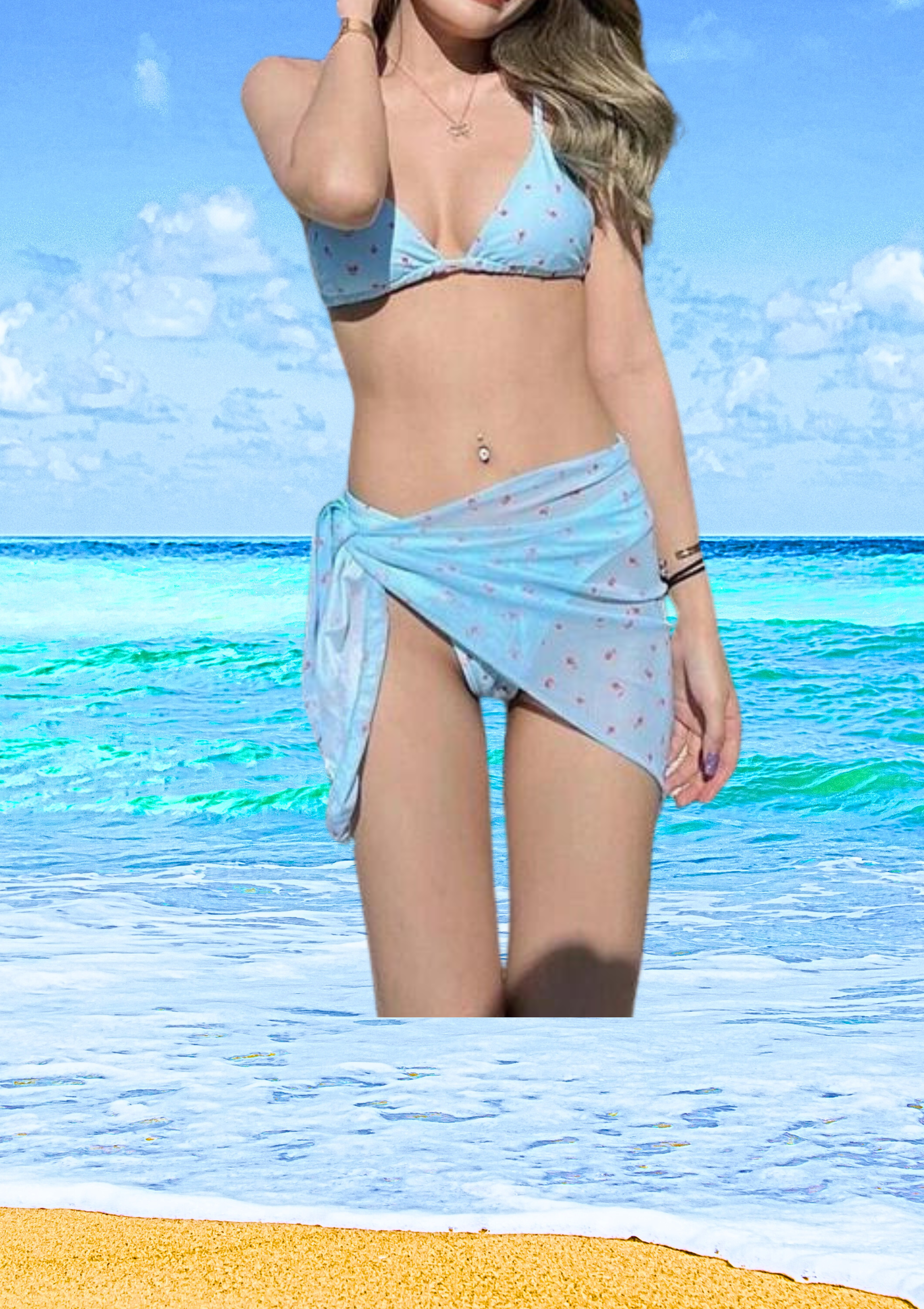 Floral Bikini Set 3 Piece Bathing Suit