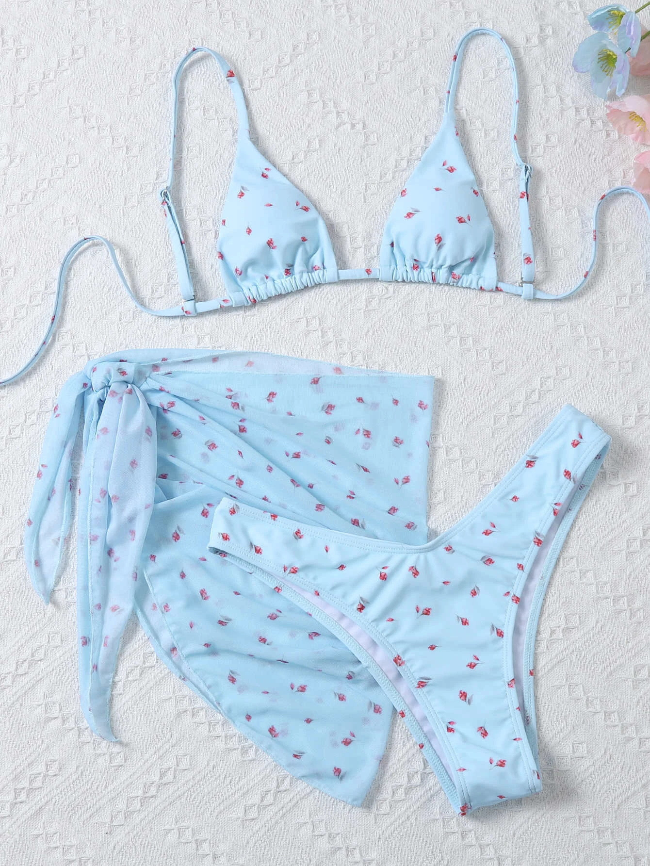 Floral Bikini Set 3 Piece Bathing Suit