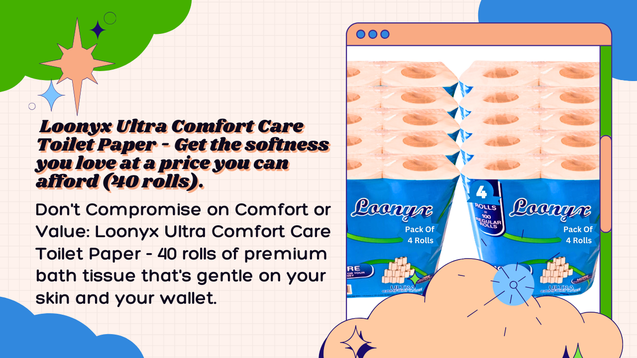 Loonyx Ultra Comfort Care Bathroom Toilet Paper 40 Rolls