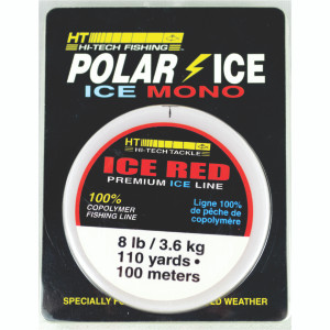 HT Enterprises Polar Ice Blood Red Braided Dacron Ice Fishing Line 100yd.