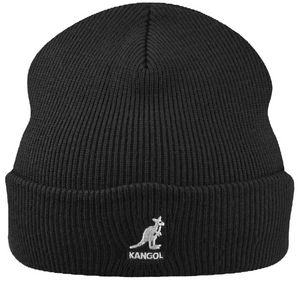 KANGOL | Acrylic Cuff Pull On - BLACK/SILVER